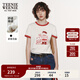 Teenie Weenie小熊短袖T恤女2025年夏季新款活力撞色印花圓領(lǐng)T恤上衣女 象牙白 L