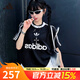阿迪達斯 （adidas）三葉草短袖男裝 2025秋季新款復古穿搭運動(dòng)寬松短袖圓領(lǐng)球衣 IU2341/經(jīng)典黑 M
