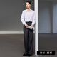 黛維亞2025新款高級感黑色輕熟風(fēng)V領(lǐng)襯衫氣質(zhì)簡(jiǎn)約通勤正式場(chǎng)合上衣 白色襯衫+黑色西褲 L