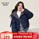 熙世界（sllsky）鴨絨保暖羽絨服假兩件秋冬新款女裝厚外套冬季長款百搭衣服 藏青色 L