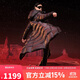 坦博爾鵝絨黑金羽絨服女長(cháng)款收腰連帽加厚保暖外套TD236890 黑色 170 
