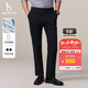 哈吉斯（HAZZYS）男裝 秋冬款斜紋直筒長(cháng)褲【磨毛內里】保暖休閑褲男ATDZP0BDP61 深藏青色DN 37 （180/88A）