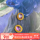 福來(lái)島黃金耳釘時(shí)尚古法金通勤首飾夢(mèng)幻美人紫水晶耳釘 大版（工費：1313） 天然晶石有色差，介意慎拍