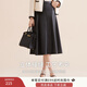 香影美拉德皮裙半身裙女高腰2025秋冬新款咖色中長(cháng)a字顯瘦pu傘裙 黑色 S