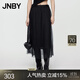 JNBY/江南布衣春夏半身裙休閑風(fēng)琴排褶浪漫多層輕盈網(wǎng)紗A型5O6D14530 001/本黑 L