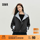 森馬（Semir）外套女秋季花苞拼接格子寬松立領(lǐng)2025風(fēng)文藝通勤夾克10A525108004