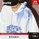 BEASTER 鬼臉扎染印花潮流衛衣男春秋寬松連帽落肩上衣易穿搭 白色 M