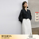 顏域系帶黑色波點(diǎn)襯衫女裝2024新款春季通勤長(cháng)袖襯衣內搭小衫上衣 黑波點(diǎn) XL