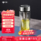 萬象（WANXIANG）雙層玻璃杯大容量高顏值簡約商務(wù)泡茶杯帶蓋高硼硅玻璃杯車載便攜 V49RL-鈦銀色480ml