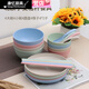 美克杰日式家用碗筷套裝簡(jiǎn)約小麥秸稈餐具碗碟盤(pán)子2人4人吃飯塑料防摔碗 4大碗4小碗4盤(pán)4筷4勺 混色【可聯(lián)系客服備注顏1英寸