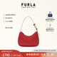 芙拉（FURLA）【限時(shí)優(yōu)惠】FEBE牛皮小號女士單肩腋下包月牙包HOBO包流浪包 紅色