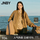 JNBY/江南布衣春秋羽絨服棒球領(lǐng)簡(jiǎn)約褶皺休閑夾克外套女寬松5O9C10770 269/綠卡其 S