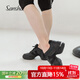 三沙（Sansha）現(xiàn)代舞鞋女爵士舞軟底透氣皮面廣場(chǎng)舞跳舞鞋H166LPI黑37