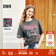 森馬（Semir）短袖t恤女中長(zhǎng)款寬松顯瘦萌寵印花上衣2025夏裝新款透氣套頭衫 褐灰20867-系蝴蝶結(jié)的小狗 M