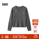 森馬（Semir）森柔毛衫|毛衣女刺繡V領(lǐng)顯瘦寬松2024絞花上衣復(fù)古風(fēng)109724107014