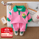 奧特曼童裝女童套裝秋冬季加絨2025新款兒童衣服洋氣女寶寶潮酷冬裝兩件 綠色 80 建議75-85cm9-12月