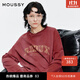 moussy 2025早秋新品美式學(xué)院風(fēng)做舊印花長(cháng)袖T恤女028IAZ90-1010 083深紅色 均碼