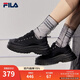 斐樂(lè )（FILA）女鞋帆布鞋LAVA胖胖底厚高底增鞋板鞋帆布鞋休閑鞋 黑-BK 35.5