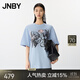 JNBY/江南布衣25夏T恤女小花仙客來(lái)印花直筒中袖圓領(lǐng)松弛感5P4112330 456/淡藍 S