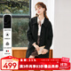 betu百圖女裝2022冬季新款毛呢外套赫本風(fēng)高端羊絨大衣女雙面呢 黑色 M