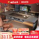 鵬景雅居雙人電腦桌可升降電動(dòng)桌家用工作臺學(xué)習書(shū)桌電競游戲桌 TL29 旗艦版 桌面排插/深灰色+雙抽屜 160*70cm包安裝+理線(xiàn)槽