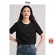 旅途原品【精英衣櫥】ltyp進(jìn)口100%亞麻極簡(jiǎn)文藝小衫 休閑百搭短袖T恤女冬 經(jīng)典黑 M （建議拍大一碼）
