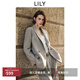 LILY2025秋新款綿羊毛混紡經(jīng)典復古休閑通勤西裝高級感西服外套女 714灰卡其 S