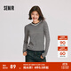 森馬（Semir）針織衫女撞色假兩件內搭簡(jiǎn)約時(shí)尚冬季2024套頭毛衫修身 黑白色調00491 M 160/84A