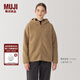 無(wú)印良品（MUJI） 女式 長(cháng)毛抓絨 連帽衫 女搖粒絨外套秋冬款長(cháng)袖女裝 BB2QOA4A 米色 XL(165/92A)