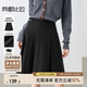 尚都比拉職場(chǎng)通勤a字百褶短裙高級百搭顯瘦小個(gè)子半身裙女 黑色 M