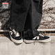 VISION STREET WEAR官方 STICK復古經(jīng)典低幫翻毛皮帆布鞋運動(dòng)休閑板鞋男女多色 經(jīng)典黑 43