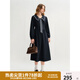 獨束大碼女裝學(xué)院風(fēng)海軍領(lǐng)織帶連衣裙秋季新款微胖MM收腰顯瘦裙子 海軍藍 3XL （尺碼：5）