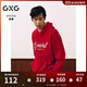 GXG男裝 連帽衛衣圣誕新年紅色長(cháng)袖上衣 2025春季新品 紅色 2XL