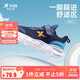 特步（XTEP）兒童童鞋基礎密網(wǎng)魔術(shù)貼舒適校園跑鞋 深邃藍/海灣藍 38碼