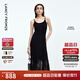 朗姿法式吊帶小黑裙氣質(zhì)設(shè)計(jì)感魚尾裙2025年夏季新款高級(jí)感連衣裙 黑色 XL