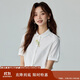 茵曼田園文藝繡花短袖白襯衫女夏季氣質(zhì)百搭娃娃領(lǐng)襯衣上衣 月牙白 S