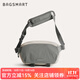 BAGSMART斜挎包大容量相機包男女休閑通勤便攜單肩包胸包郵差包戶(hù)外包送禮 灰色 中包