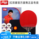 紅雙喜乒乓球拍五星級碳素底板5星狂飆王專業(yè)級狂飆3單拍兵乓球拍 R5006C碳素直拍一只+6球+拍套
