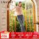 LAGOGO百搭顯瘦牛仔褲女拉谷谷春秋新款質(zhì)感挺括顯腿長(cháng)休閑微喇褲 深牛仔藍(N2) S