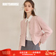 ROEYSHOUSE羅衣氣質(zhì)小香風(fēng)淺粉色短外套秋季新款時(shí)尚百搭圓領(lǐng)西服11138 淺粉色 L