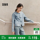 森馬牛仔外套女短款圓領(lǐng)新中式25春國(guó)風(fēng)盤(pán)扣提花夾克109125108013