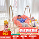 紫葉（ziye）吊椅家用陽(yáng)臺單人搖籃椅網(wǎng)紅室內秋千搖椅客廳少女臥室吊籃 凱茜吊椅橘色（配高回彈坐墊）