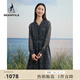 beanpole【度假連衣裙】濱波春夏新款女士波點(diǎn)長(cháng)袖V領(lǐng)中長(cháng)連衣裙長(cháng)裙 藏青色 M 165/88A