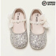 巴布豆童鞋公主鞋2025春秋季新款女孩兒童鞋禮服皮鞋女蝴蝶結大童水晶鞋 米色 29 內長(cháng)17.8cm