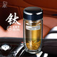希諾（HEENOOR）雙層玻璃杯鵝蛋茶杯弧形抗菌杯帶濾網(wǎng)鈦杯便攜車(chē)載高檔保溫水杯子 1927紫羅蘭【純鈦抗菌】410ml