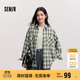 森馬（Semir）[商場(chǎng)同款]長(zhǎng)袖襯衫女中長(zhǎng)款oversize春2025格紋上衣101125105007