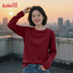 班尼路（Baleno） 白色內搭長(cháng)袖t恤女2025秋冬純棉寬松大碼休閑基礎款打底衫女上衣