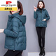 皮爾卡丹（pierre cardin）【抗寒保暖】品牌女士羽絨棉服輕薄短款棉服女新款韓版中年小外套 孔雀綠-23款 XL ( 115-125斤)