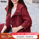 MsShe大碼女裝2025新款秋裝胖mm巨顯瘦高級感加肥加大夾克外套女 波斯紅色現貨 3XL