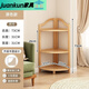 葉余簡(jiǎn)約靠墻角楠竹三角墻角柜家用多層轉角收納架落地儲物架置物架 三層原色【純竹】轉角架【加粗加